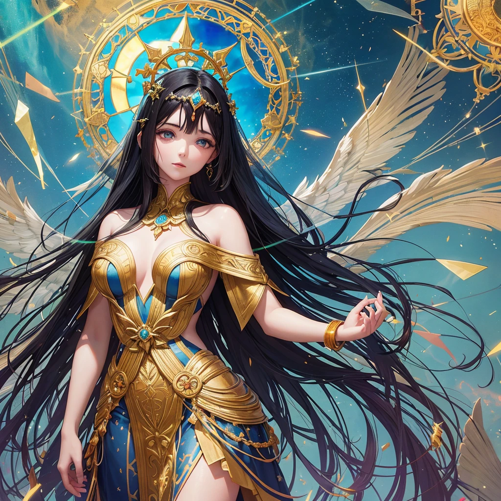 heavenly place, angel female, very lightly, sensual attire, translucent attire, alluring glaze, alluring pose, (softly nudity:0.9)