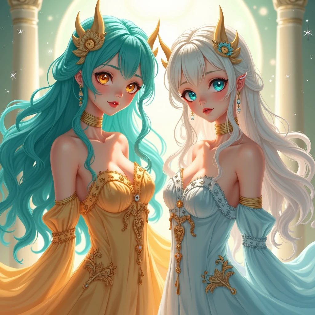 adesivo,1girl, fundo simples, retrato, girl with long hair, beautiful goddess girl, goddess aesthetic, beautiful girl, very beautiful fantasy art, beautiful and elegant female goddess, beautiful detailed fantasy, yellow and white color palate, yellow color-theme