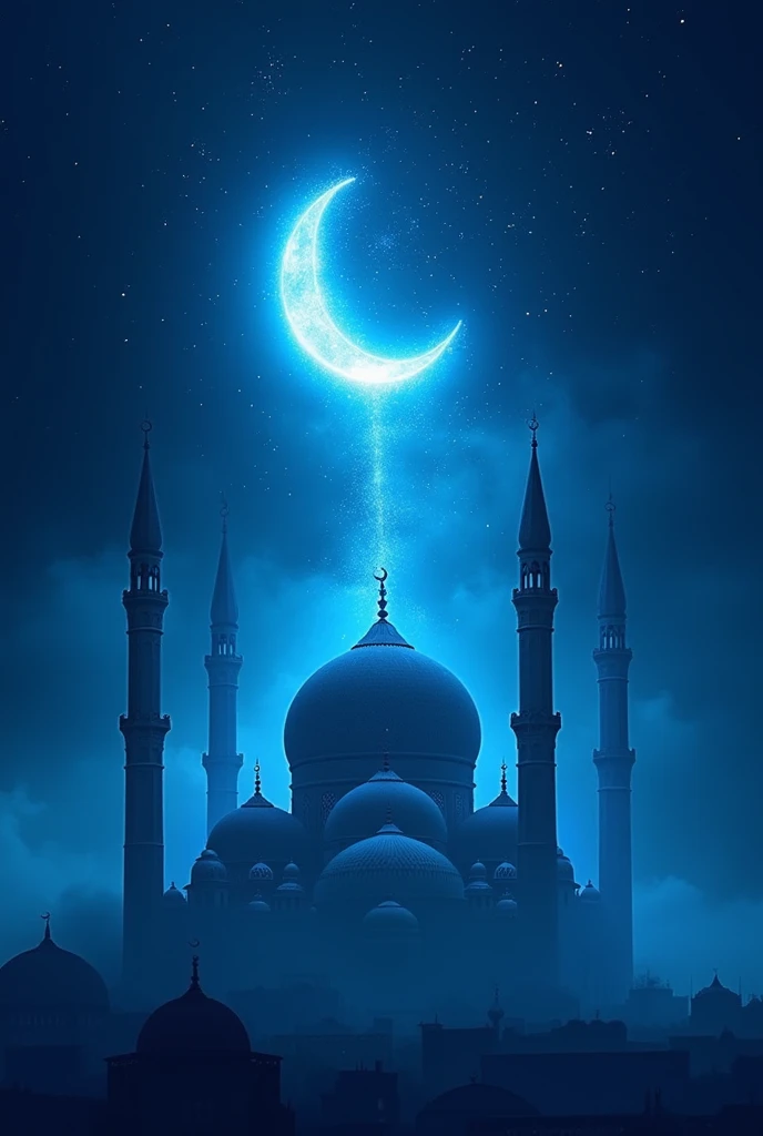 mosque,moon, Bird, night 