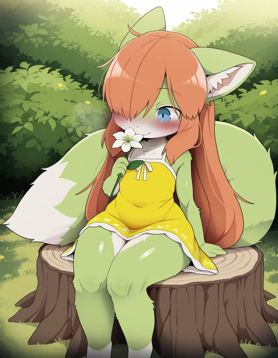<lora:Furry-Eeveeution-128-000007:0.78>, [uploaded on e621], by Pino Daeni, by Ruan Jia, by Shiitakemeshi, by Alayna Lemmer, by Carlo Galli Bibiena,
solo female ((white and [green] fluffy Shaymin)) with ((green hair)) and ((long white ears)) and ((red petal)) and (clear eyes), ((she has medium breasts)),
(full body), (nude), (((detailed Chunie anthro [Shaymin]))), (detailed Chunie lighting), (detailed fur), (detailed breasts), [detailed Shiitakemeshi skin], 
(cinematic lighting), [detailed ambient light], [detailed face and eyes], (front sitting at data center server room on hot day), [starry], [detailed water],
((looking at viewer)), (side view), [front crotch view], ((half body shadow)), backlighting, ((crepuscular ray)),
[gray natural lighting], [ambient light on the belly], [higher body and limbs detail], [higher breasts detail],
[realistic proportions], [explict content], [sharp focus], (questionable content), (shaded), ((masterpiece))
