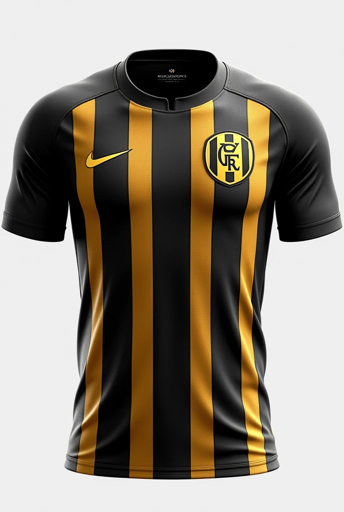 Create a t-shirt for play soccer of Bumblbees team. It is a girls team with tree champions and we want to innovate in the uniform minimalist and realistic. Only the t-shirt