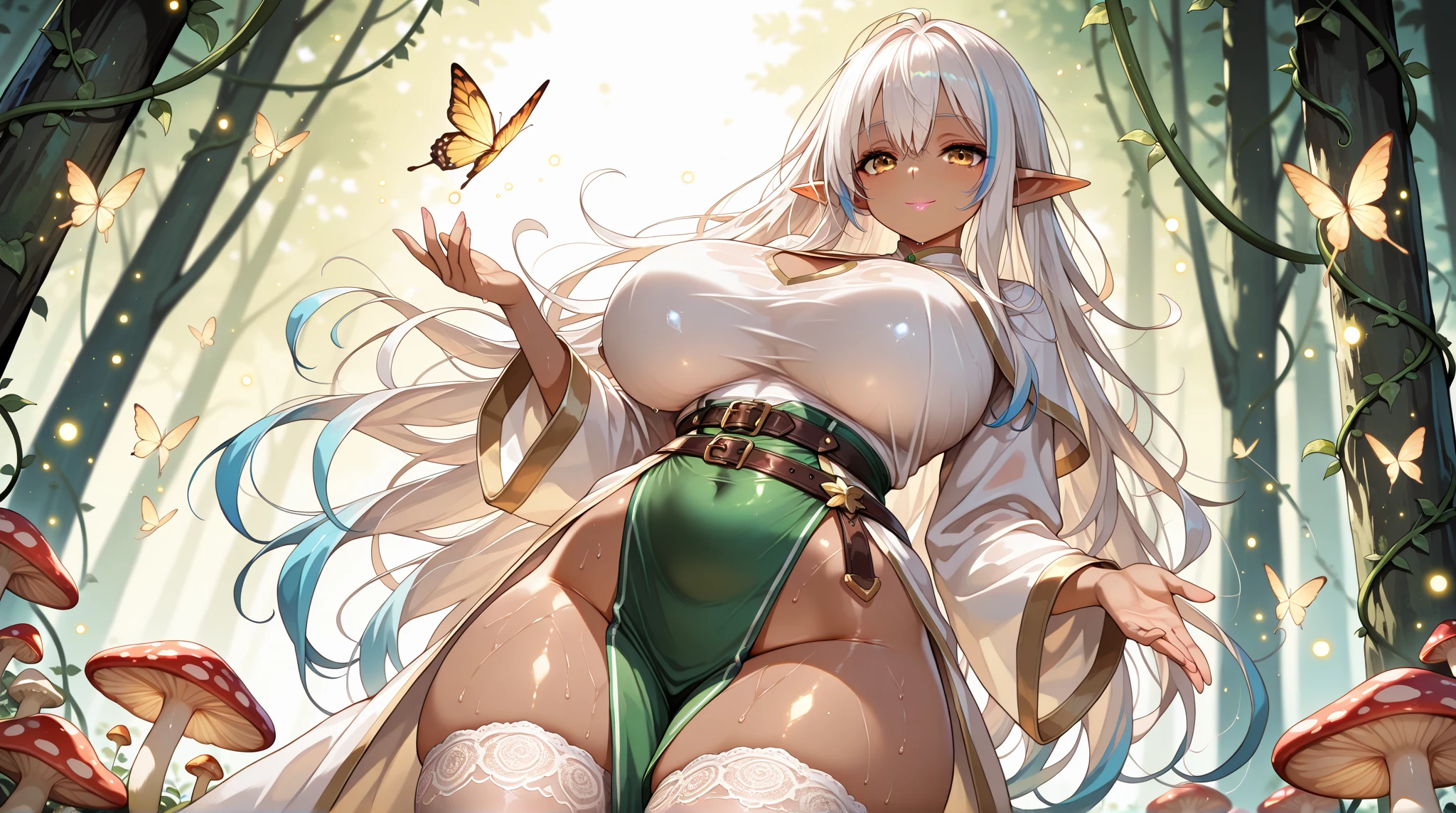 A large amount of transparent liquid spills，cabelos preto e longos，A beautiful Blue eyes，proporções perfeitas，The eyes are bright，choker necklace，ear jewelry，Pink and moist lips，Face is perfectly illuminated，Bukkake），1 Erotic Busty Beauties，Lying on the beach，legs separated，A large amount of transparent liquid spills，Hair is shiny，The halo，，Elegant and beautiful hairpins，with black curled hair，bare-legged，Slingshot bikini，reasonable action，（（8K，tmasterpiece，realistically），（hyper-detailing，ultraclear，natural，Whole body diagram），Extremely huge cleavage，Extremely large breasts，Extremely full breasts，Heavy breasts，Very soft boobs and ass，thick leg，stretch the meat，Fair and hydrated skin。a large amount of fluid is overflowing，Show off her nipples