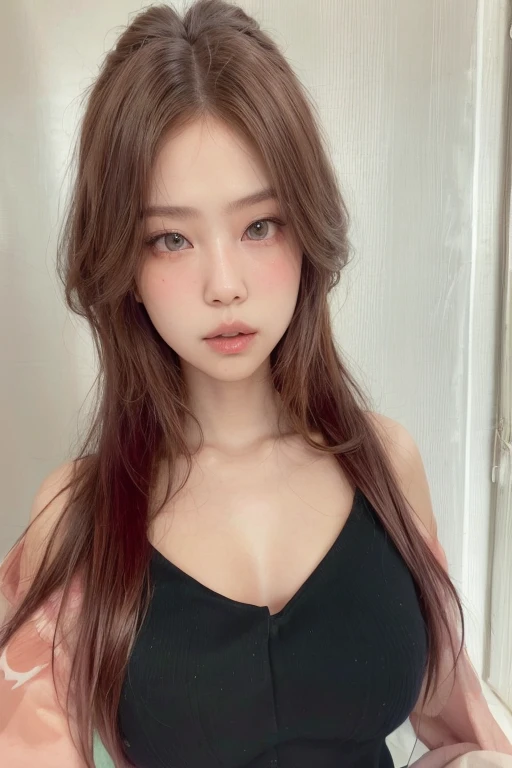 arafed woman with cabello rosado and black dress posing for a picture, jossi de blackpink, with cabello rosado, asintió, Lalisa Manobal, parque roseanne de blackpink, sol yunjoo, Lalisa Manoban de Blackpink, pelo liso rosa, sha xi, jaeyeon nam, algo de rosa, 1 8 son, Sui Ishida, cabello rosado