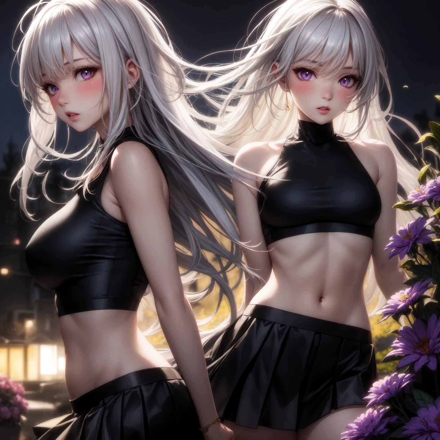 (photorealistic:1.4), (masterpiece, sidelighting, finely detailed beautiful eyes: 1.2), masterpiece*portrait, realistic, 3d face, glowing eyes, shiny hair, lustrous skin, solo, embarassed, (midriff), black underwear, blonde hair,