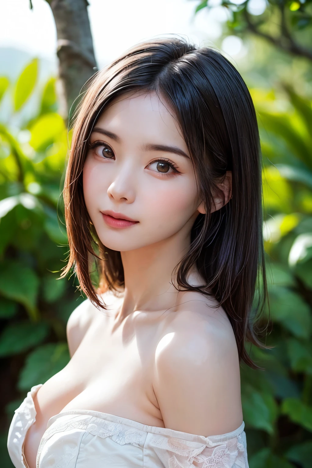 (8k、RAW Photography、top-quality、​masterpiece:1.2)、high-definition RAW color photography、professional photograpy、(realisitic、photos realistic:1.37)、ciinematic light、1girl in、(((are visible))),(((The nipple is visible)))