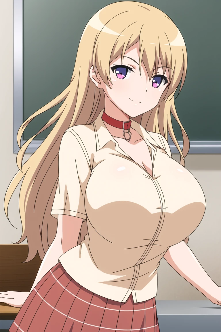 score_9, score_8_up, pretty girl . blonde hair . long hair . source_anime Bibl3 . in office . empty eyes . good eyes. detailed . pubic hair . crazed face. eye focus. huge breasts, blush . female in , pregnant, smile