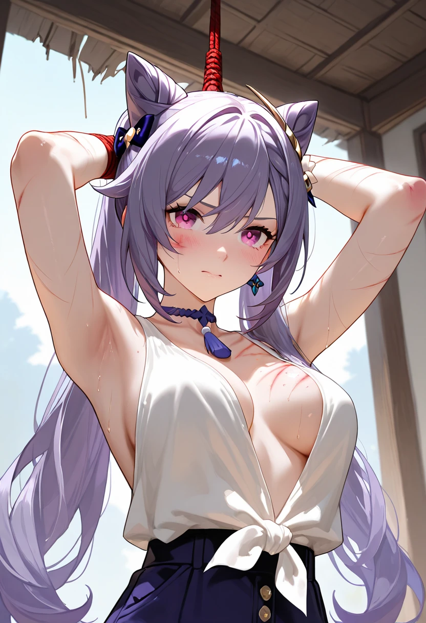 Highest quality　High resolution　One young and beautiful woman　Red eyes　Beautiful white hair　Medium Perm　Cute Gentle Girl　Cat ear　驚異的な魅力とBig Titsを持つ童貞キラー　Breast milk　Breathtakingly beautiful　Incest　Rutted face　Big Breasts　Huge breasts　Big Tits　Yandere　Yandere　A magical night　Tanabata　hostel　A fascinating and beautiful yukata　Tie a wish string onto a bamboo