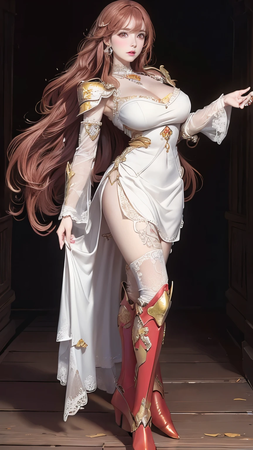 (( Realistic, high resolution )) 1 girl, 20 years or older, long hair, reddish brown hair, white locks make up the hair, realistic,full body, dynamic pose, heroine, vampire, green detailed eyes, large breasts, she is facing the audience, arms and hands detailed, anatomy of the arms and hands, green jumpsuit with yellow stripes, bands on the sides, fair, Big breasts, neckline, long legs, camel's fingers, reddish brown hair, white locks make up the hair, vampire, xmen, marvel, (( HD, masterpiece, best quality, high_resolution, finely detailed, extremely detailed and beautiful, distinct_image )) --auto --s2