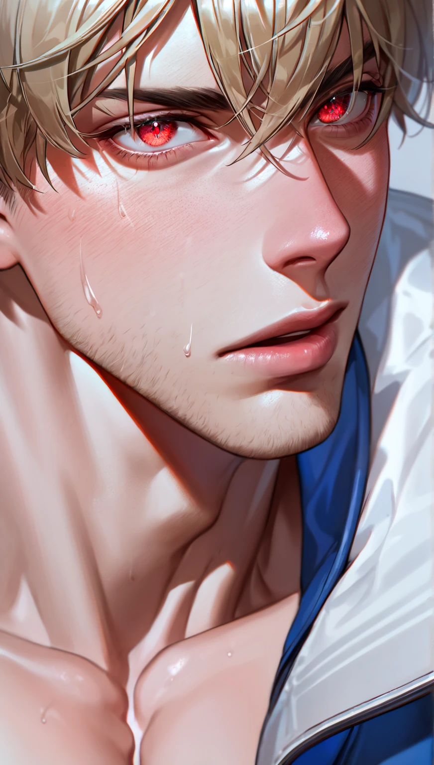 boy, 2boy, chiseled abs, Tom Holland, chiseled pecs, sweating, wet, glistening skin, shiny skin, oiled up, (masterpiece, 3D anime style, more detail, ultra detail), nude, sucking dick, tom holland, ((cum on face, cum on body)) hot, show dick,