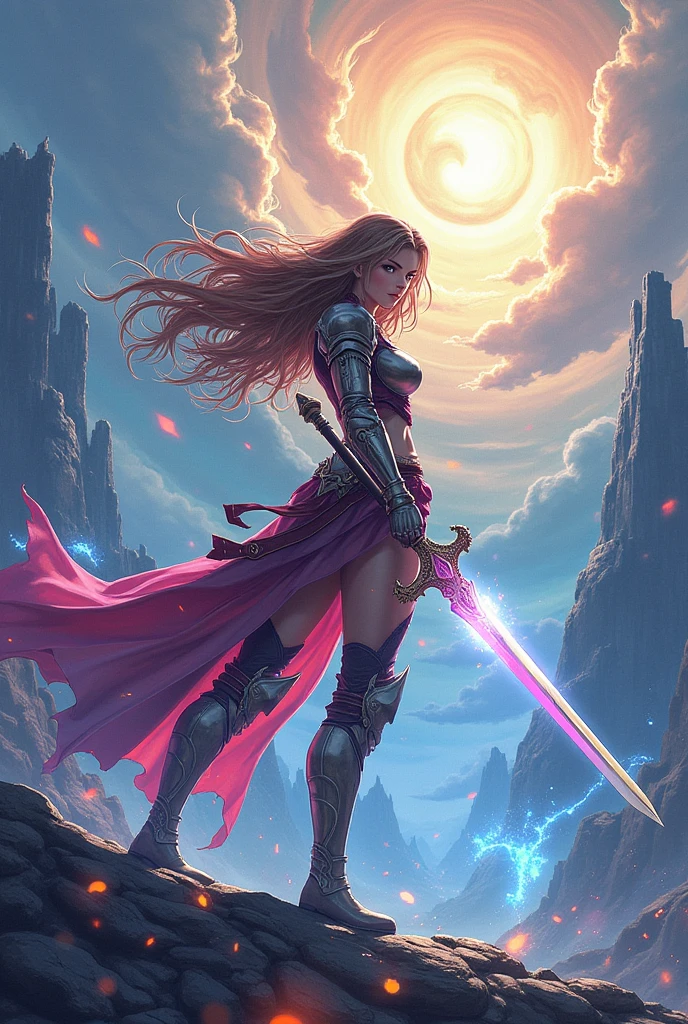 anime woman battle scene