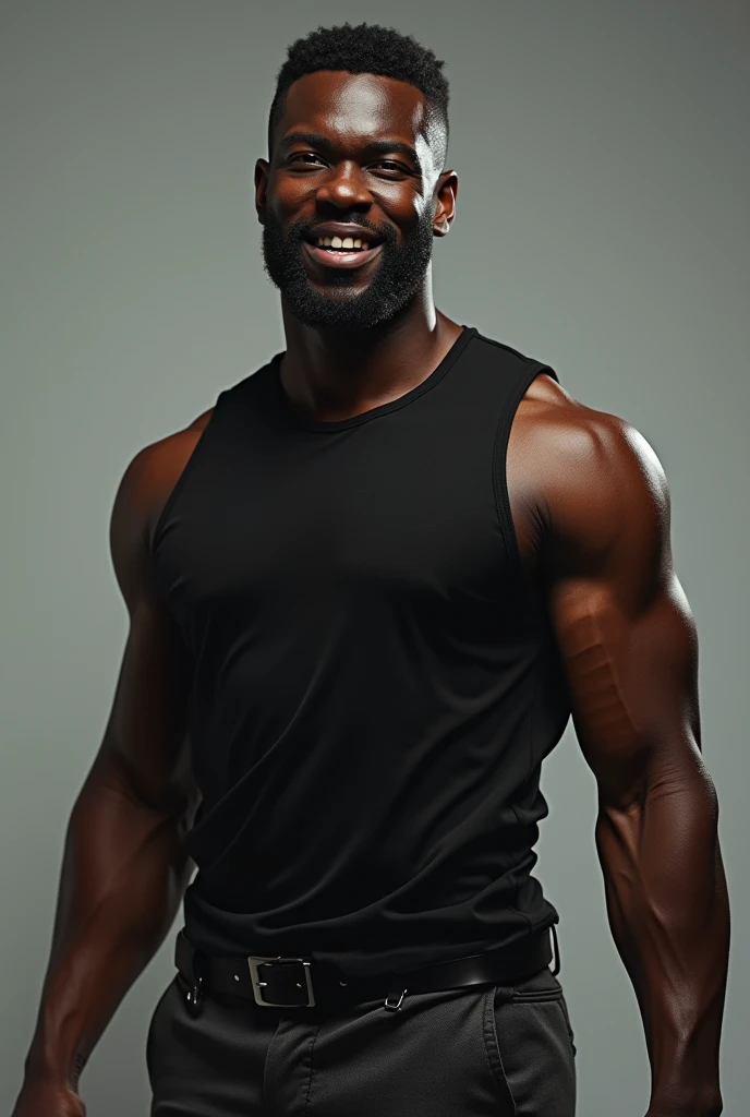 A black man showing his penis
