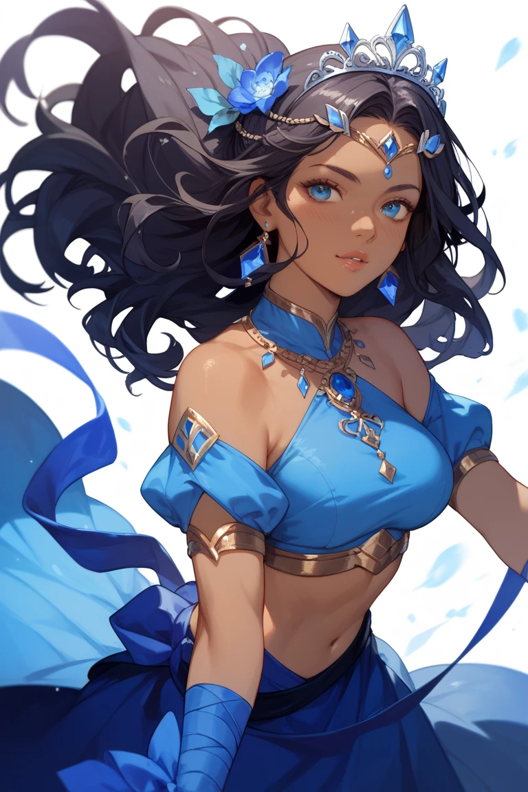 sexy woman, intense gaze, seductive expression, flawless complexion, mesmerizing eyes, luscious lips [sexy, attractive], voluminous hair, neatly styled, flowing locks [60:1.1/40:0.9], sultry attire, blue saree [sexy, eye-catching, vibrant], low-waist saree [figure-hugging, revealing], skin-tight blouse [revealing], detailed embroidery, pinned against the wall, intimate setting [passionate, romantic], soft lighting, shadows and highlights [atmospheric, dramatic], blush on cheeks [rosy, flushed], intense eyeliner [bold, exaggerated], bold lashes [long, voluminous], seductive lipstick [deep red, glossy], anticipation of a kiss, passionate atmosphere [intimacy, desire]. (best quality, highres, ultra-detailed, realistic:1.37), attractive woman, seductive pose, alluring expression, sexy saree, captivating gaze, intense blush, glamorous hair, pinned against wall, ready to kiss.