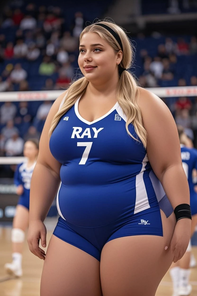 a close up of a person on a basketball court with a basketball, bra and shorts streetwear, beautiful thick female, thick thighs, sport bra and shorts, thick body, thick, sport bra and dark blue shorts, thicc, she has a jiggly fat round belly, short robust woman, gorgeous female, jaw dropping beauty, violet myers, instagram model, curvy woman. voluoptous woman. natural skin texture, 4K textures, HDR, intricate, highly detailed, sharp focus, hyper-detailed, curvy body, plump body, huge big ass, thick body, curvy body type, voluptuous body type, busty body type, thick body type, big chest, big