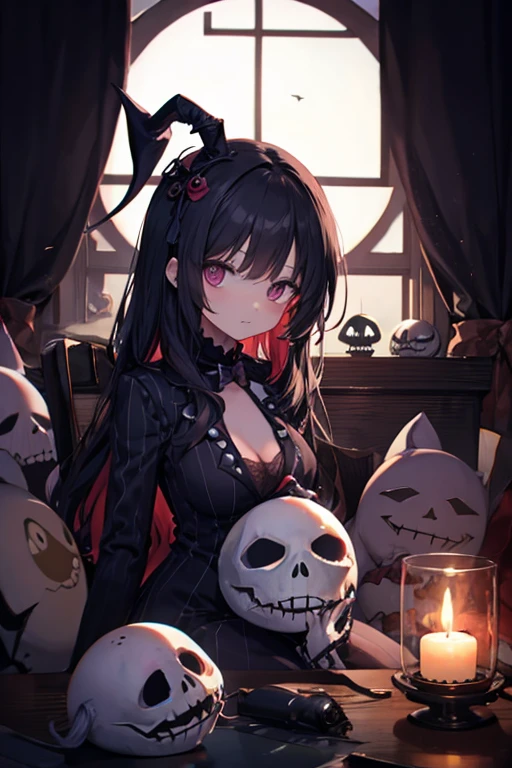 masterpiece, Highest quality, High resolution,(Highest quality,4K,High resolution,masterpiece:1.2),Very detailed,Realistic:1.37,masterpiece, Highest quality, Exquisitely crafted, woman, beautiful, elegant, smile, Blood, iridescent Long Hair, bangs, skirt, shirt, Long sleeve, Frills, shoes, (Red and Black:1.4), flower, spooky, Horror, 頭蓋Bones, Long Hair, Black Hair, Candles, Blood, hair flower, Dead, hair ornaments, Bone, doll, 頭蓋Bone, skeleton, Horror (theme),spooky altar background,Dark fantasy,Red color scheme,Ominous atmosphere,eyeを引く,Storytelling,anatomy,Anime Style,Concept Art,beautiful細部までこだわった顔と (((赤いeye ))),A terrifying ritual ,Satanic Ritual,Premature death,Misconduct,クレイジーなsmile,Scythe Face,Girl Monster, beautiful, Delicate facial features, 鋭いeye, Sharp Fangs, 青White skin, blonde,robot,Cursed Painting, Dark Background, Cinema Lighting, Dramatic Shadows, Gothic style, Gloomy atmosphere, Dark fantasy, One Girl, , Please open your mouth wide, Open your mouth and baring your teeth,Sharp teeth like a beast, Wide lips, very wide mouth, Vermilion cheeks, ,(Bloodしぶき:1.4),Scary smile, smile,Fallen angel design, ねじれたsmile、Bloodまみれの、頭からの出Blood,、Bloodしぶき、,(Bloodしぶき:1.4),Crossbones, 頭蓋Bone,Horror 一人の男の子, Cream colored hair, Gray Hair, Pearly hair, nice boy, Bunny ears, Loose-fitting clothing, Larger clothes, dark red eye, eyeの下のたるみ, dark circles under eye, やみcute, Fluffy hair, Voluminous Hair, skinny, slim, very skinny, Androgynous, cute, spooky, short hair, Horror, Faded colors, White skin, spooky, Unnaturally thin, I'm hungry, eye, eye in background, sharp eye, Long eyelashes, Under the eyelashes, Loose shorts, レースshirt, Frillsshirt, Tie the ribbon'head, Detailed clothing, A loose cardigan, Open cardigan, 滴るBlood, that'terrible, nightmare, Haunted, stitch, patchwork, string, Injury, hell, Injury on arms, self-harm, cut, Black Fingers, factory, Abandoned, A dismembered ghost,Many heads,Many heads,Lots of faces,Multiple faces,Multiple Girls,Frolicking Girl,複数のwoman,tea ,クレイジーなsmile,look up,Face shot,Scythe Face,Girl Monster, slave,beautiful, Detailed portrait, Delicate facial features, 鋭いeye, Sharp Fangs, 青White skin, Thick chain, Dark Background, Cinema Lighting, Dramatic Shadows, Gothic style, Gloomy atmosphere, Dark fantasy, One Girl, , Please open your mouth wide, Open your mouth and baring your teeth,Sharp teeth like a beast, Wide lips, very wide mouth, Vermilion cheeks, ,(Bloodしぶき:1.6),Scary face, Laughter Witch design, ねじれたsmile、Bloodまみれの、頭からの出Blood,,、Bloodしぶき、,(Bloodしぶき:1.6),Crossbones, 頭蓋Bone, , Horrorスタイル, ((Fantasy Witch Costume)), ((Flowing white hair)), ,(Bloodしぶき:1.6),womanの曲線, Large Breasts, Thick thighs, Sexy flat stomach, Perfect hands, Perfect anime face, ((dark lolita dress)), Are standing, ((邪悪なsmile)), ,(Bloodしぶき:1.6),Victorian cities, gaslight, Steam circulates, Moonlight Illumination, night lighting, A sky filled with stars and galaxies,disaster々new devil horns,,(Bloodしぶき:1.6),アニメゾンビWitch design, ねじれたsmile、Bloodまみれの、頭からの出Blood,,、Bloodしぶき、,(Bloodしぶき:1.6),Crossbones, 頭蓋Bone,,Photo Background,Wide Shot,Scythe Face,Girl Monster, slave,beautiful, Detailed portrait, Delicate facial features, 鋭いeye, Sharp Fangs, 青White skin, Thick chain, Dark Background, Cinema Lighting, Dramatic Shadows, Gothic style, Gloomy atmosphere, Dark fantasy, One Girl, , Please open your mouth wide, Open your mouth and baring your teeth,Sharp teeth like a beast, Wide lips, very wide mouth, Vermilion cheeks, ,(Bloodしぶき:1.6),Scary face, Laughter Witch design, ねじれたsmile、Bloodまみれの、頭からの出Blood,,、Bloodしぶき、,(Bloodしぶき:1.6),Crossbones, 頭蓋Bone, , Horrorスタイル,