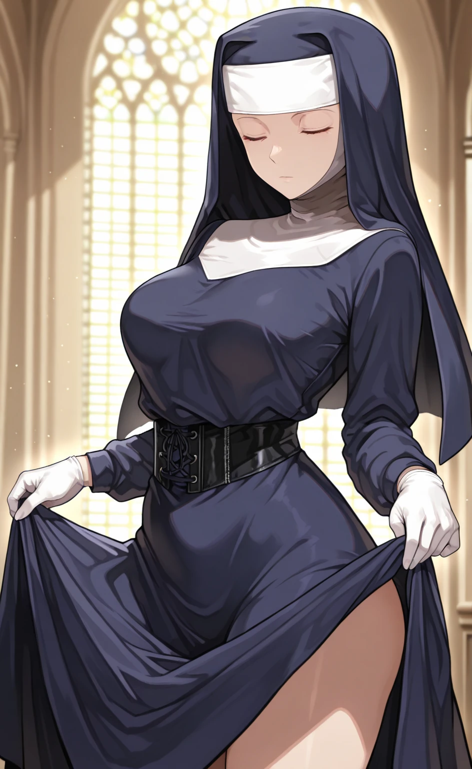 (extremely detailed CG unity 4k wallpaper),(masterpiece),(best quality),(ultra-detailed),(best illustration),(best shadow),(absurdres),(detailed background), black kimono, big bulge futanari, cumming under cloth, Detailed face, Detailed hair, Japanese, shy, blush, smile, Rich, Mansion setting, long black hair, black garter belt, black stocking