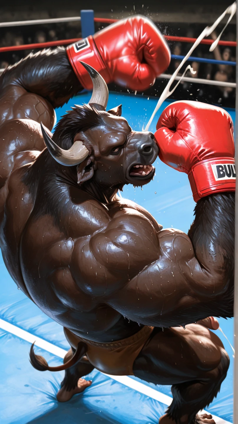 Super muscular adult male boar beastman,(wear a sports uniform:1.5),Some guys cum in my face,(Surrounded by red and black erect penises:1.2),(a large amount of semen on the face and body,:2),night,Outdoor,Handjob,(Licking a huge red and black penis),(Nipple ring piercing:1.2),Head grabbed,Brown fur,Black hair and beard,Deep Throat,On all fours,Anal Sex