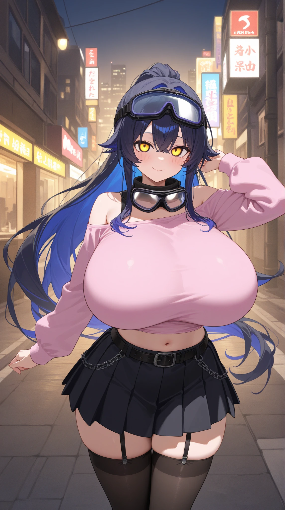(Perfect body),Best Quality,(8K Portrait),(masuter piece)、(Official art),Police Woman、Police Hat、blush,Sweat,(((large udder)))、((Big ass)) 、(((Navy blue striped bikini)))、(White knee socks)、(Black hair),((bob cuts))、Yellow eyes,((thick thighs))、Adult Woman、(spreading legs)、Kneeling、((((A smile))))、(((Hands behind the head)))、(Armpits)、(In the street)、((((Chibi))))、showing teeth