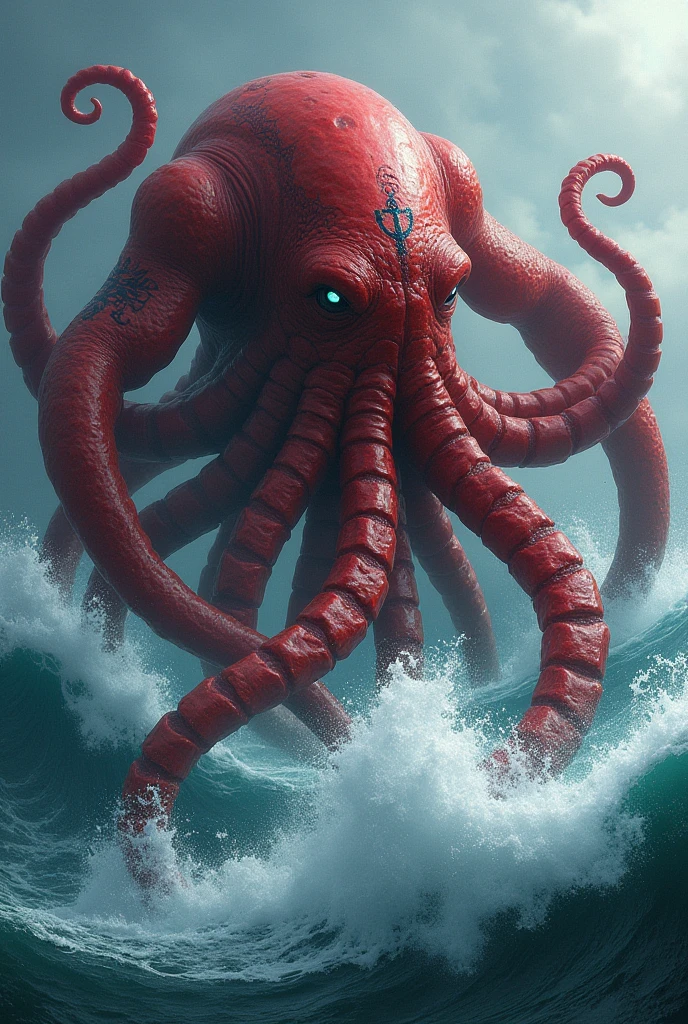 Mitos de Cthulhu，Especializado em surrealismo, Futuristic , coral, mago, abstracted, Escuro, vermelho, Inferno,