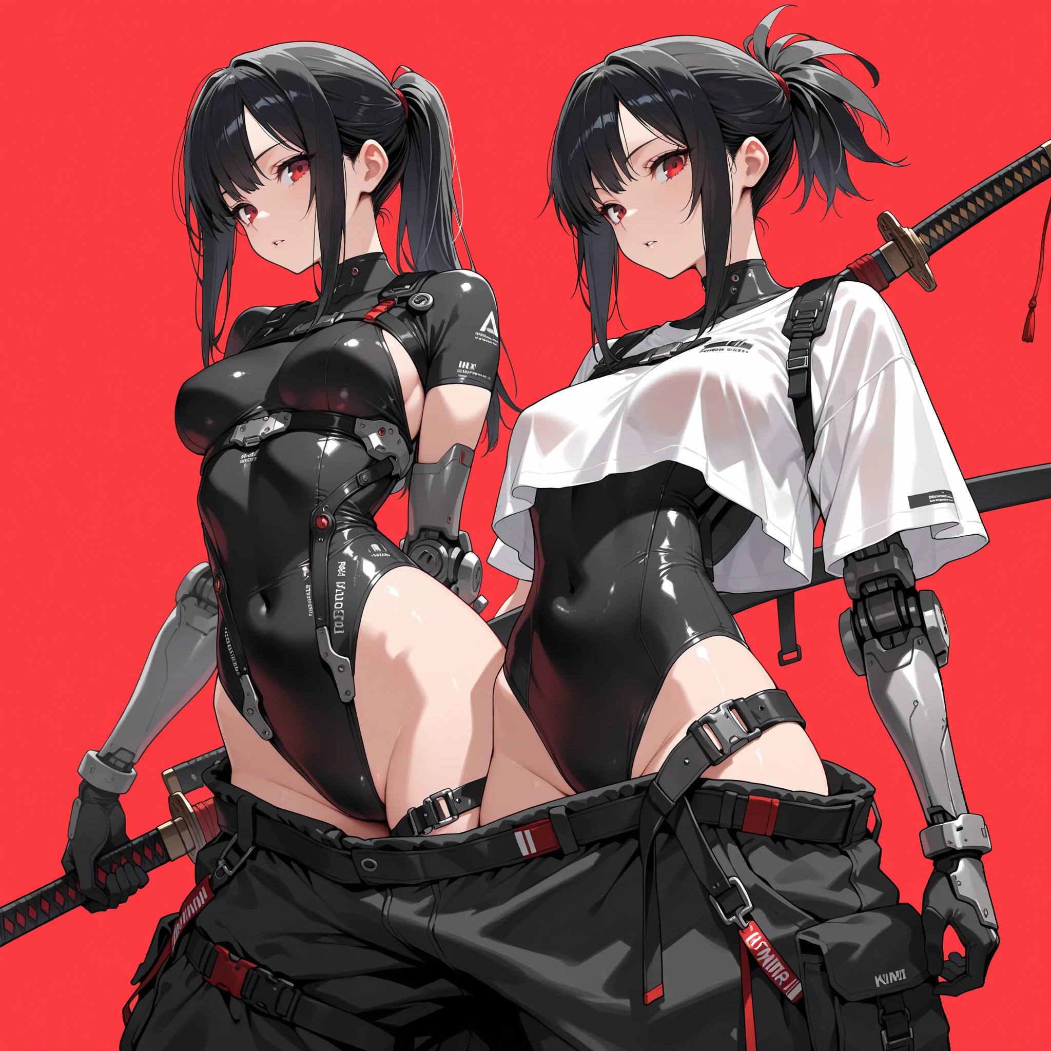 gray hair, gray long hair, ((yellow eyes)), eye patch, (((muscular))), (big breasts), happy, (tanned skin), sexy, Ghislaine Dedoldia of Mushoku Tensei, ((matoi_ryuuko outfit)),solo,1girl,((senketsu:1.1)),breasts,suspenders:2, thighhighs, skirt, underboob, short_hair, garter_straps, looking_at_viewer, microskirt, standing, elbow gloves,portrait, closed mouth, full body, front look, pleated_skirt, high heels, navel, boots, thigh_boots