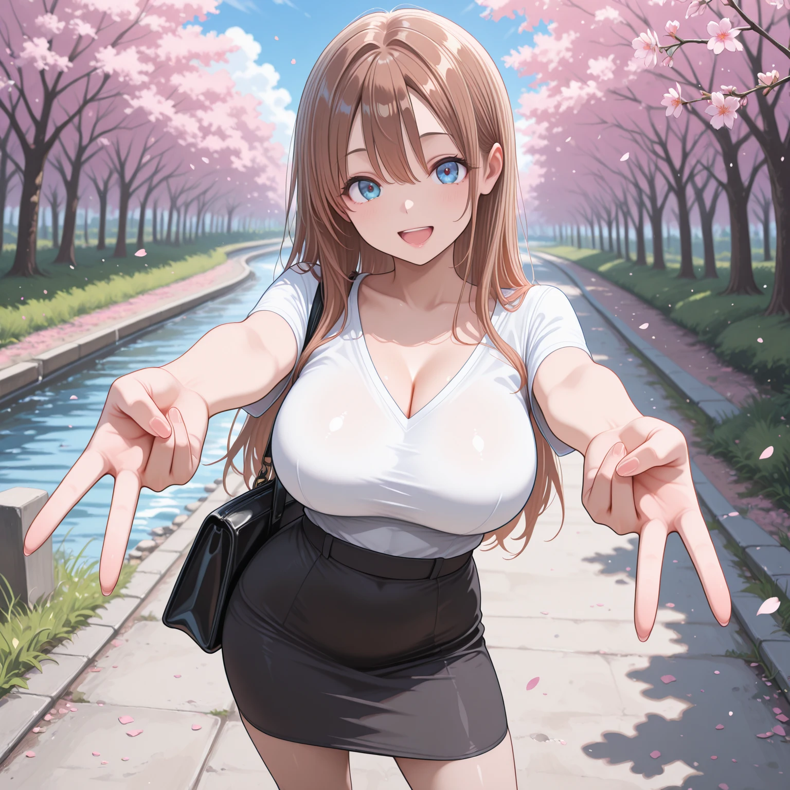 (anime style),masterpiece, best quality, ultra-detailed, glistening shiny, glowing light, ray tracing, HDR, deph of field, (perfect face, detailed face, detailed eyes),(medium boobs:1.2),8k,HD,ultra realistic face,ray tracing,perfect lighting,best quality, ultra-detailed, shiny eyes, (looking at viewer,sensual smile:1.1), ((1girl)), (gyaru, mature female:1.4),cowboy shot,
power,long hair,sharp teeth, demon horns, red horns,symbol-shaped pupils,((gradient hair)),multicolored eyes, gradient eyes, (glowing eyes:1.1), mascara, (fashion make up), parted lips,collared shirt,open coat, blue coat, blue jeans,
((school, school gate, cherry trees, cherry blossoms, flying petals)),complex background,((super detailed background)), sensual poses, ((8k wallpaper)) ,