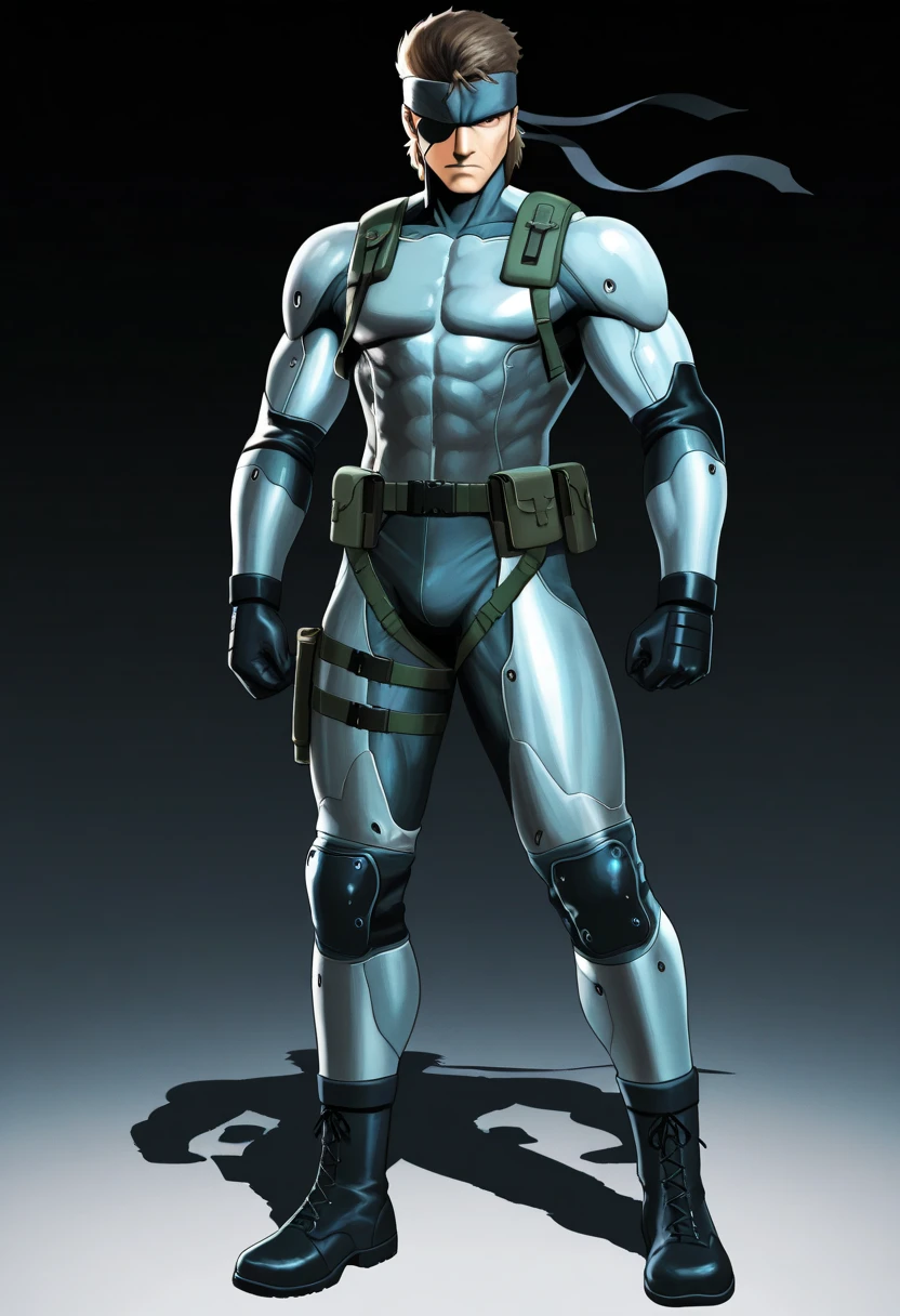 Movie poster, full body, character design (Resident Evil - Chris Redfield, Chris Redfield) wearing a milky white combat suit, standing alone on the snowy street, with a sad expression, deep and charming eyes, emerald-like pupils, muscle male heroes, heroic male postures, tall and burly, muscular! Sexy charming developed leg muscles, tall and burly, creamy white combat suit, super buff and cool, high resolution committee, rice cream white combat boots, attractive strong male, bright moonlight on the body, lonely
