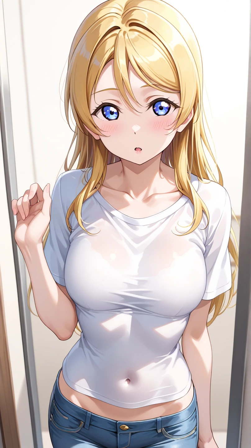 A beautiful girl taking a selfie in her room