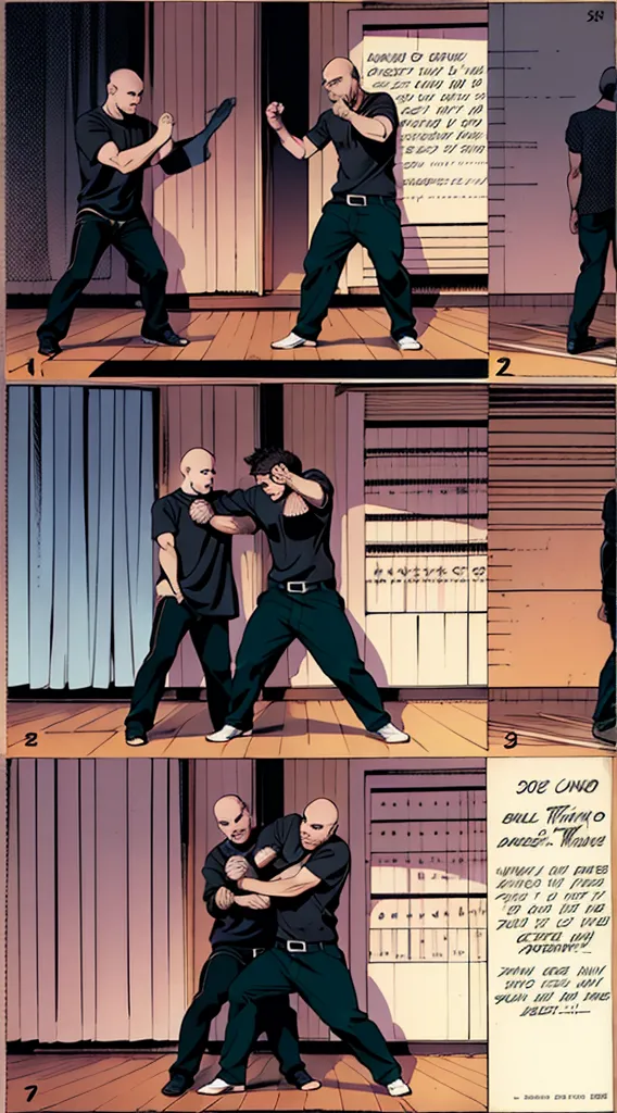 storyboard_style karate fighting, action scene, traditional media <lora:Storyboard:1>