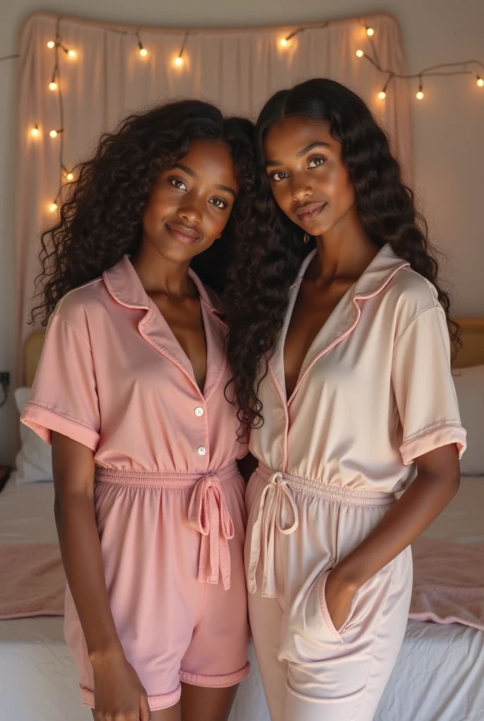 (sfw 2girls:1.3), best quality interracial couple photo, extremely photorealistic masterpiece, night scene, close up photo of two sexy girls, posing in bathroom, curvy body, wearing floral bathrobe, cleavage show, chubby cheeks, seductive face, look at a camera and smile, pink ponytail hair, heterochromia eyes, cute young face, 18 yo, soft volumetric lights, (backlit:1.3), (cinematic:1.3), intricate details, (ArtStation:1.2), sfw:2