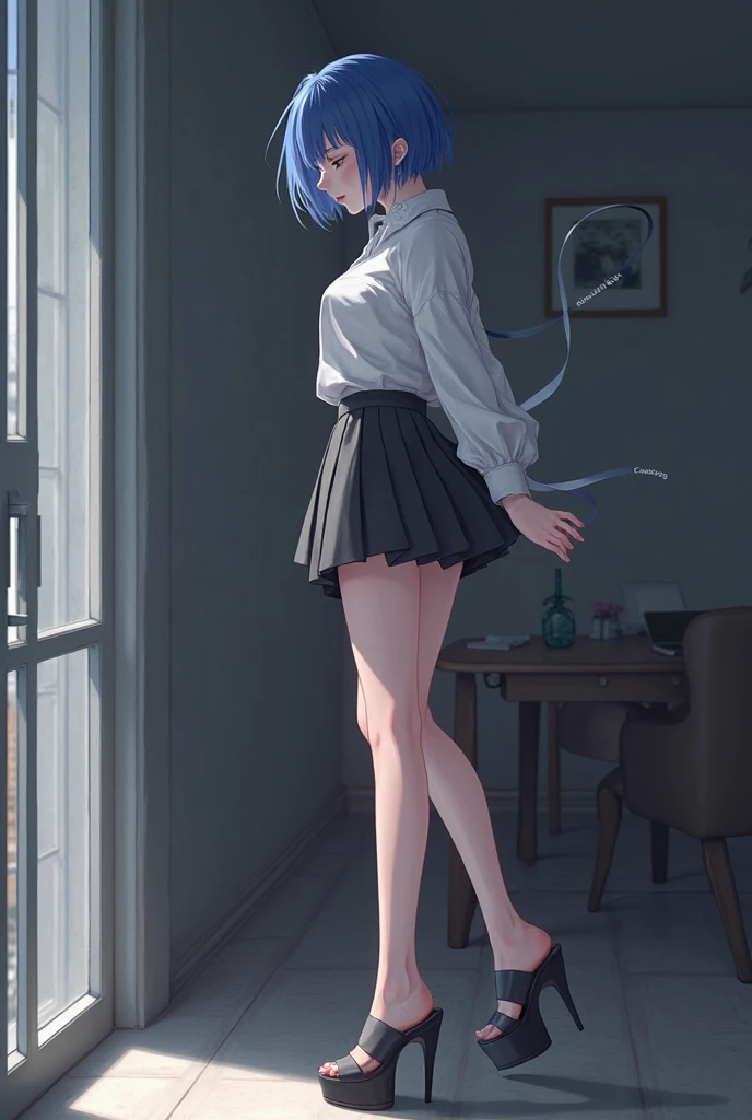 score_9,score_8_up,score_7_up,score_6_up,score_5_up, ,, highres,8k,official art, pale skin, shiny skin, full body, multiple views,loli,cute,kawaii,soles,black thighhighs, from behind,back view,kneeling