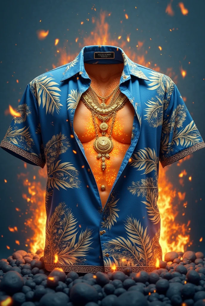 A handsome muscular man, solo, extremely perfect facial features, (face: Matthew Daddario), gorgeous, beautiful, wet, perfect eyes, sexy gaze, looking at the viewers romantically, perfect bare body, smooth skin, wide chest, largest breast, extremely large pectorals, big nipples, wearing ((fire pattern print red shirt and black brief), bulge:1.2), (open shirt showcasing chest and abs: 1.5), on a volcanic field, lava flowing all around,  a sexy posture, model pose, moaning with pleasure, (pitch dark sky: 1.5), night time, a hot glow in his skin, tanned skin, full body view, no pants