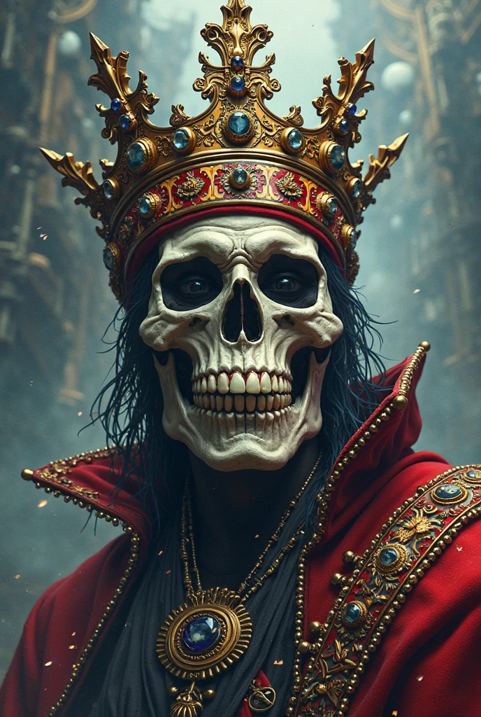 Vivid colors, Intricate Details, Studio Lights, Mystical Ambient, Mechanical, Assymetric, Mystical Ambient, (the result rendered must be made it from parts of the dead bodies and skulls, skeletons, bones, worldly scum, horror, evil, hell, murdered and must look very real with a blooded crown of spines, metallic chains and pain like crucifix Christ.
