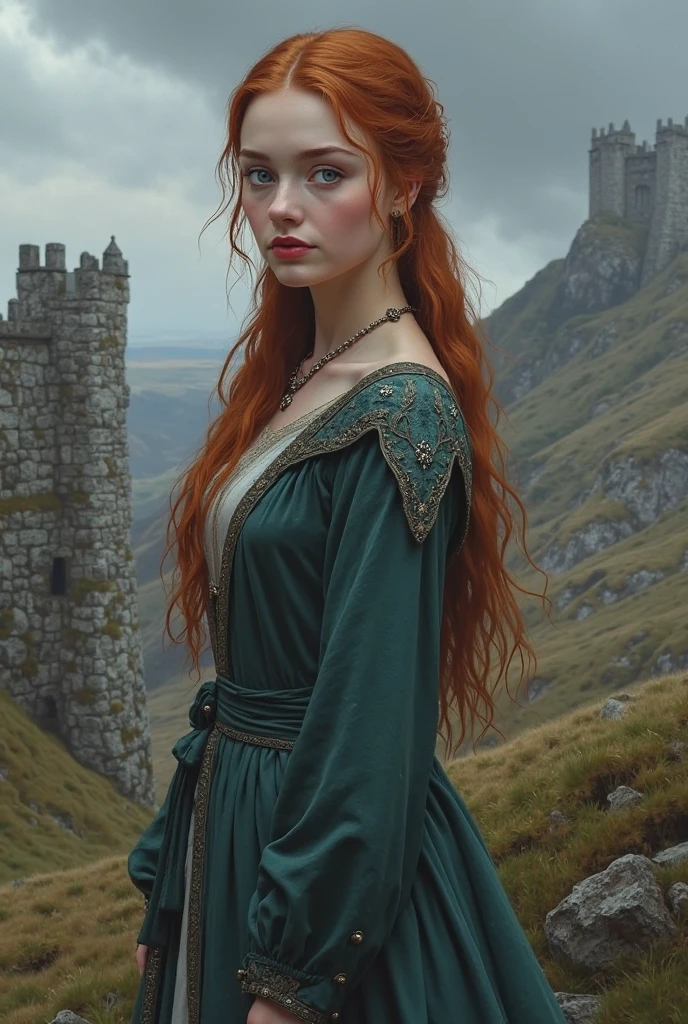 <lora:DollyLittle_SDXL_v1.2-000014:1> ((ohwx))
(cinematic photo:1.2)
astonishingly beautiful photographic output, the petite redhead is captured in a serene, perfectly still portrait, standing amidst a grand view that is covered by a dreamy bokeh effect. The photograph, taken by renowned artists Annie Leibovitz and Paolo Roversi, showcases the woman's grace and poise, as she poses with her body angled slightly towards the camera. The lighting is soft and flattering, enhancing the overall aesthetic of the image. The photograph is taken with an 85mm lens, f/1.8 aperture, 1/125s shutter speed, and ISO 100. The image exhibits sharp focus, 8K resolution, and high res quality, making it a masterpiece. The photograph was shot on a Canon EOS R, using natural light and flash to achieve the perfect balance of lighting. The woman's attire and the grand view enhance the overall appeal of the photograph.