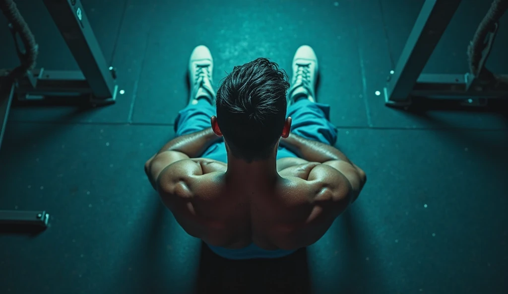 Create a handsome young Asian man,Wear gym clothes,Scratching the scalp with both hands,There is a lot of dandruff on the top of the head,White fine dandruff on the top of the head,The expression is unhappy,The characters are realistic and realistic,Gym background,9:16 frames,Ultra-high-definition picture quality