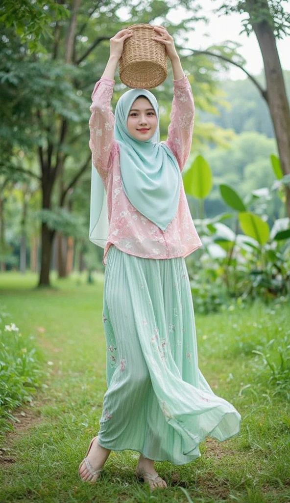 masterpiece, (ultra-high-definition portrait:1.4), Realistic, extremely detailed, CG unified, 8k, wallpaper, highly detailed, High-definition, raw color photos, professional photograpy, Realistic portrait, Cinematic Light, Beautiful detailed, 1hijabgirl in, (165cm tall, big breast with very very tight clothes:1.5), Beautiful big breasts, breasts details, very tight, (smile:1.2), (Fine face, sensual look with an open mouth:1.2), Close up of a girl in Beautiful clothes with wide open front, scarf, (transparent Beautiful clothing:1.5), open chest wide, Undress, No bra, (nipple detail:1.2), Outdoors, high intricate detailed, float, cum on, Sense of truth, beautiful landscape forest, sexy lighting,