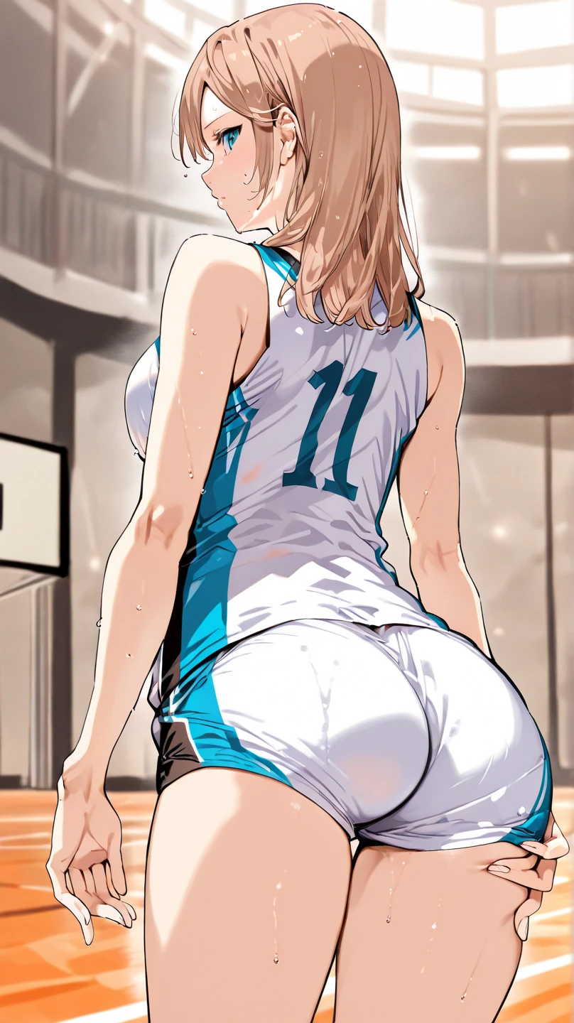 Bulma briefs showing her ass crouched on the floor in panties