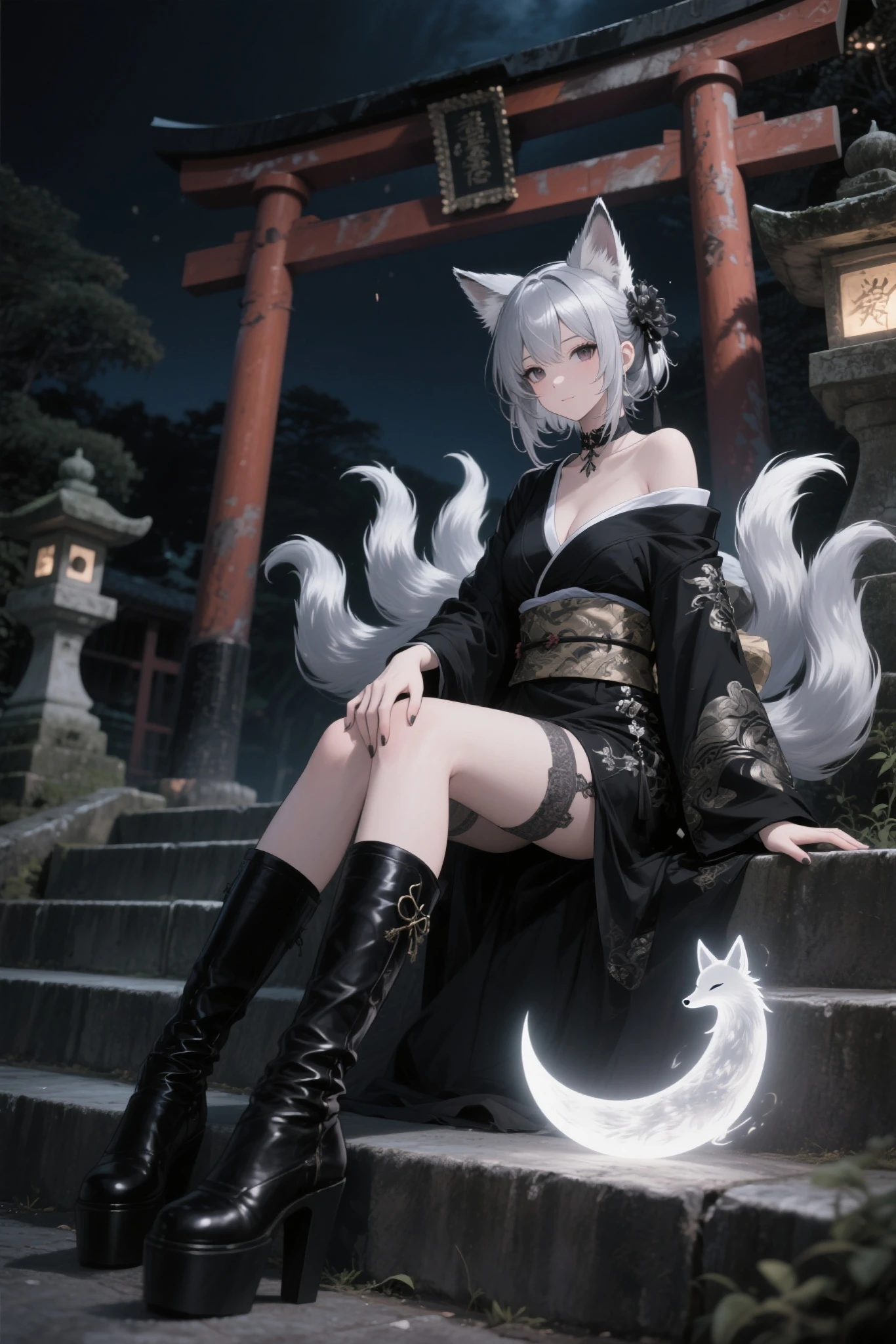 Masterpiece, bokeh, (Cat ears:1.4), Sitting in sundown seashore, Looking at the viewer, high school costume, pantyhose,