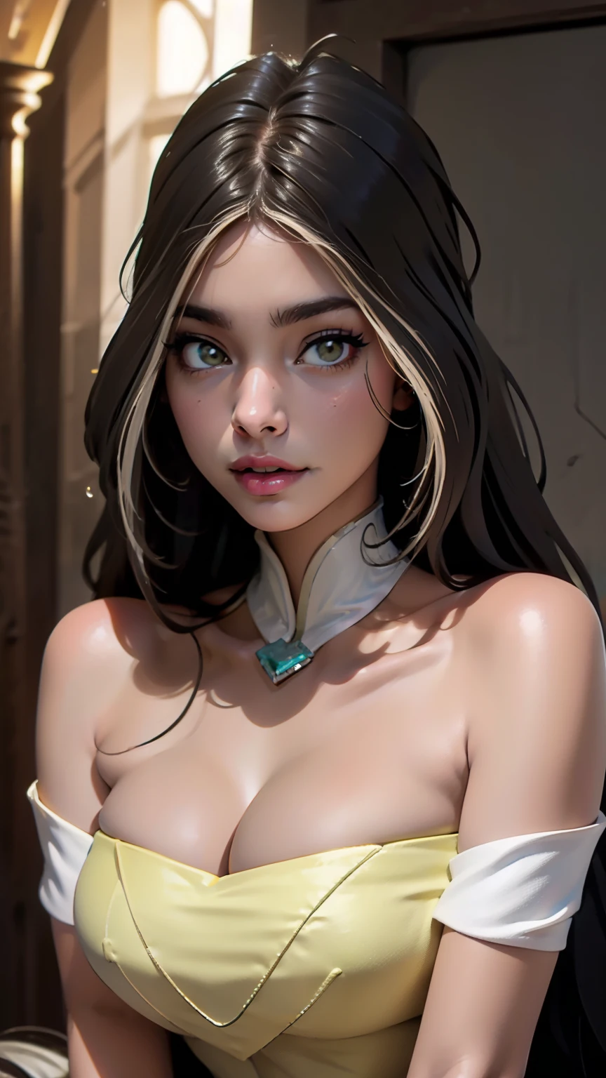 Model woman posing, Very beautiful 20 year old woman, The background is a room in the museum, Very long hair, Revealing clothing, Gradient Eyes, makeup, Cinematic lighting, , One-person viewpoint, canon, nffsw, retinas, masutepiece, ccurate, Anatomically correct, Textured skin, Super Detail, high details, High quality, awardwinning, Best Quality, hight resolution, 1080p, hard disk, 4K, 8K, 16 K