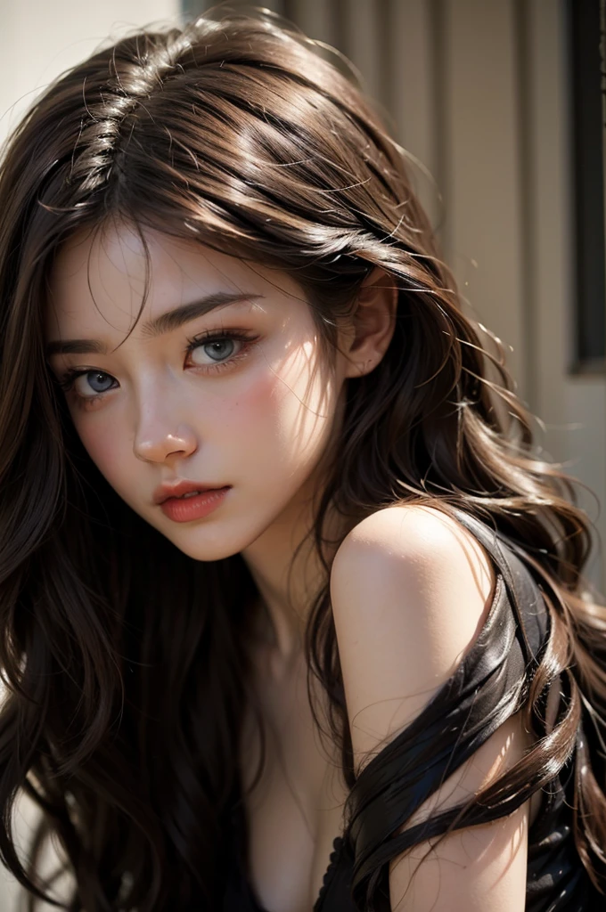 (8k, RAW photo, photorealistic: 1.25), (lip gloss, eyelashes, smiling, bright face, glowing skin, best quality, ultra high resolution, depth of field, chromatic aberration, caustic, wide lighting, natural shading) looking at the viewer with a serene bliss, diffused light, 1woman, (Ultra realistic, high res), (highly detailed eyes, highly detailed hair, highly detailed face, highly detailed plump lips), (off shoulder with open breasts), breasts, upper body, caute smile, (best quality:1.4), Raw photo, (realistic, photo-realistic:1.37), professional photography, cinematic light, (fine face: 1.2),fashion model 20 years old, cute, [[[[pure eyes]]]], [[[[closeup]]]], [[[[chest]]]], [[[[neck]]]], [[[[shoulders]]]], perfect eyes, perfect iris, perfect lips, perfect teeth, perfect skin, soft front light, glow, HDR, (muted colors:1.2), Retrato da mulher、white skin、((cabelo Castanho ondas suaves)) Best Blanco Romantico、8K resolution、Frente Illuminada、American girl portrait、solo、20-year-old、beautiful face、Upper body、medium side cut、beautiful black hair、beautiful little face woman, solo,　black theme,　look at the audience,one woman, It&#39;s real, Wolfzan-6500-V1.3, anime、anime style、beautiful diamond eyes、20 year old american girl、braided hair、swimsuit、portrait beautiful detailed woman, very detailedな青い顔, Reality, beautiful narrow blue eyes, huge file size, Super detailed, High resolution, very detailed, highest quality, masterpiece, An illustration, very detailed, ticker, Unite, 8K painting wallpaper, fine, fine details, masterpiece, highest quality, Hvery detailed ticker uniform 8K wallpaper, face light movie lighting、cute blouse, dark background, oil, masterpiece, diffused soft film lighting, Portrait, highest quality (perfect face:1.4),stunning girl pictures,(8K and、photorealistic:1.25) 、(lip gloss、eyelashes、shiny face、shiny skin、highest quality、超High resolution、Depth of the bounds written、chromatic aberration、caustic road lighting、natural shading、sexy 1girl, Extremely cute,