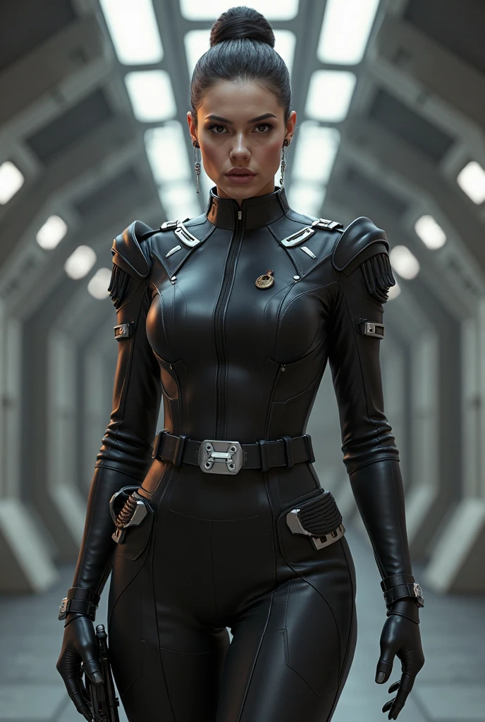 ((best quality)), ((masterpiece)), ((ultra realistic)), (dynamic sexy pose), award winning glamor photograph, blonde braided ponytail, cinematic film still from metriod|the expanse|star trek beyond, professional body shot, (naked big breasts, naked ass, perfect pussy), a female scifi warrior, ((wearing a sheer skin tight skimpy sexy futuristic armor)), beautiful highly detailed blue eyes, freckles, thick black eyeliner, black eye shadow, (terrifying dark destroyed space station interior background), (person|Katheryn Winnick), masterpiece, realistic, roughness, ultra realistic, masterpiece, realistic, roughness, ultra realistic, photographed on a Canon EOS R5, 50mm lens, muted colors, F/2.8, HDR, 8k resolution, highres, high detail, sharp focus, smooth, roughness, real life, photorealism, photography, 8k uhd,<lora:Elixir:1>