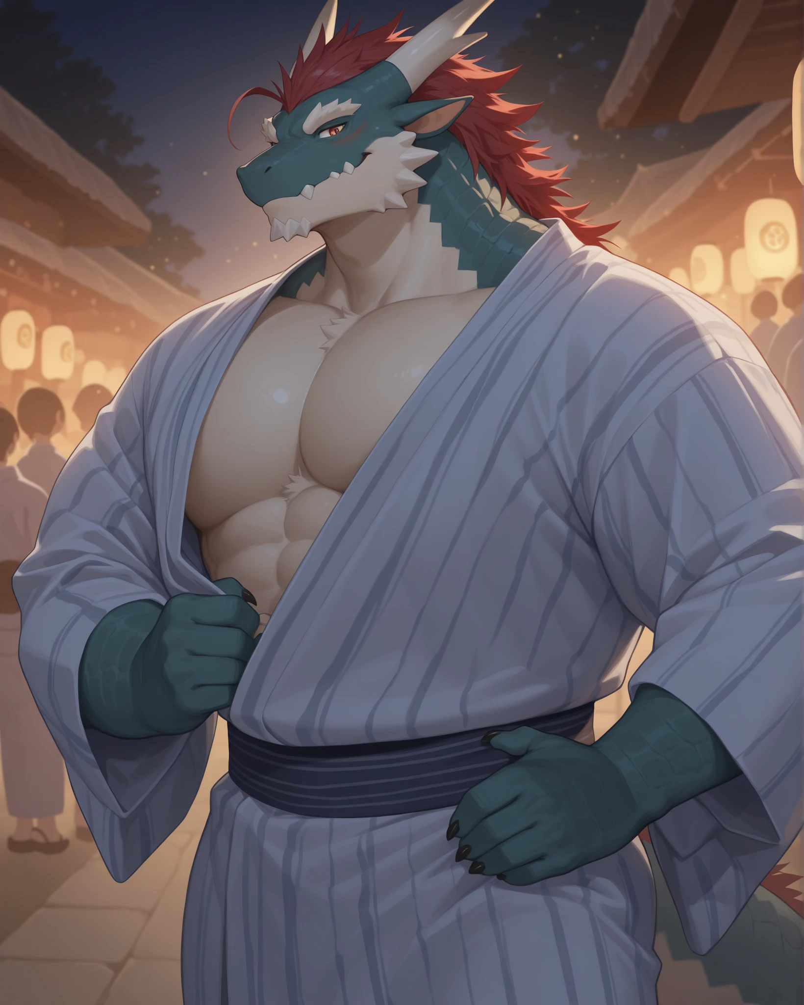 masterpiece,best quality,kemono, anthro (dragon), male, (dragon),middle-aged, (fundoshi),bulge,chinese building,majestic,brutal,confident,strong,cherry blossoms, sakura blossoms leaves, outdoors, dynamic angle,depth of field,correct anatomy, correct hand,,hd, dim ,dark,dark shadows, light against dark,cinematic, dramatic light,wide dynamic range, hdr, low light:1.2, by Pino Daeni, (by ruaidri), by virtyalfobo,(splash, spill, milk ((body)), stud earrings, (bug eye view),, close-up, open legs,(worm eye view),SIT DOWN