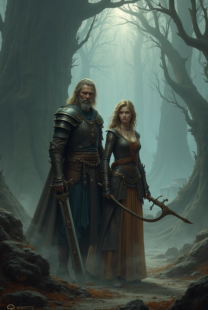 realistic - illustration - pencil art - anime - man ((Branco)), ((guerreiro medieval)), ((dnd)), ((Dungeon and Dragons)), senhor do caos, mestre da magia, guerreiro, em pose imponente, with enigmatic look, cabelo preto, medium wearing adventurer's leather clothes, Rustic, The clothes are worn and dirty due to various battles, In the right hand is shining the magical power, ((magia)), ao fundo encontra-se uma vale, com montanhas e floresta no fundo, noite clara com lua cheia.