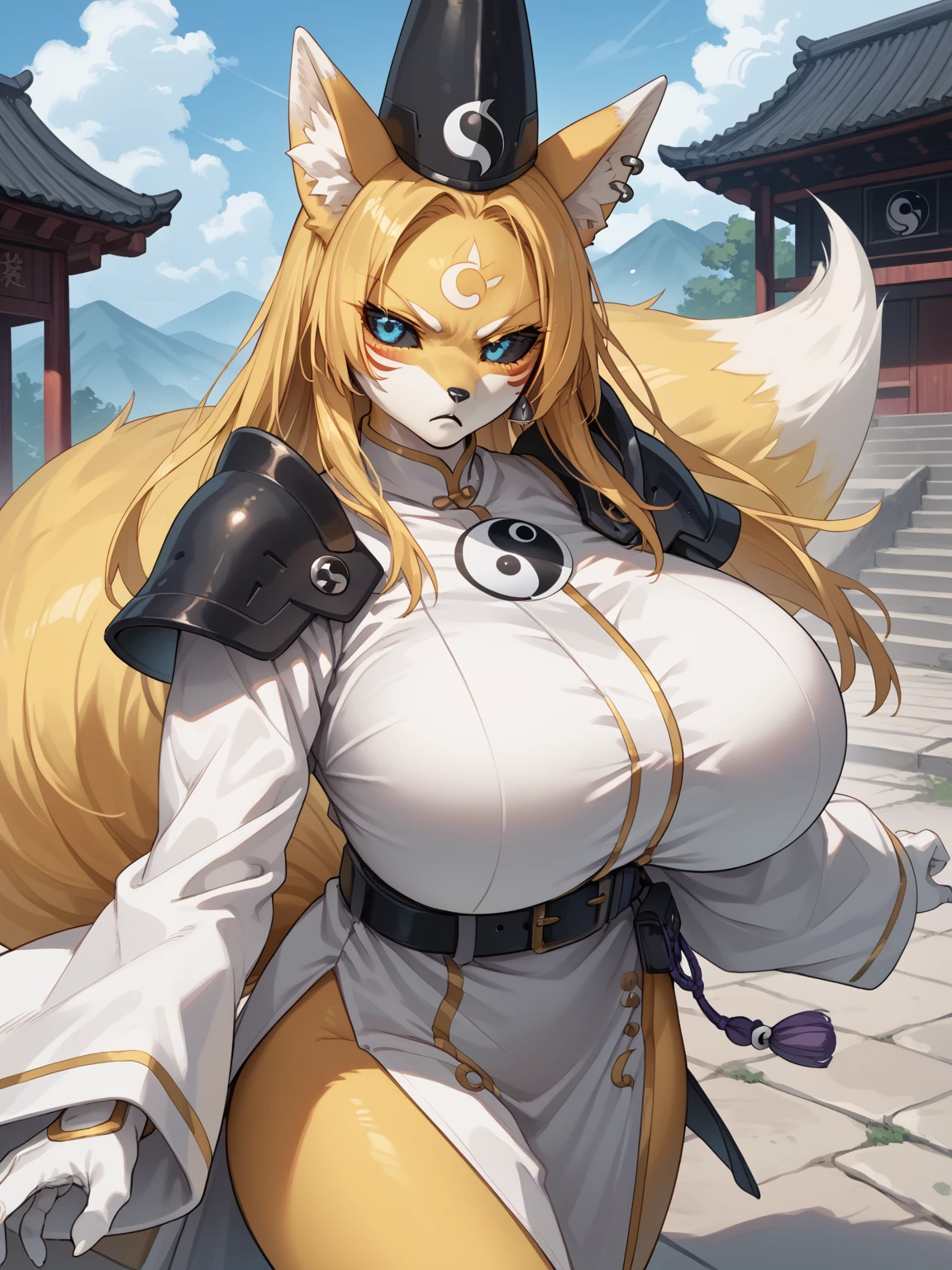 ((8k, 4k, Detailed, High quality, masterpiece, perfect anatomy)), Assassin's Creed, furry, female, mature female, ((by Kilinah, fluff-kevlar)), snow leopard, sexy body, breasts, cute face, long white hair, blue eyes, leopard tail, Assassin's Creed armor, Assassin's Creed outfit, assassin mask, laying down on grass, looking at viewer, seductive look, hearts