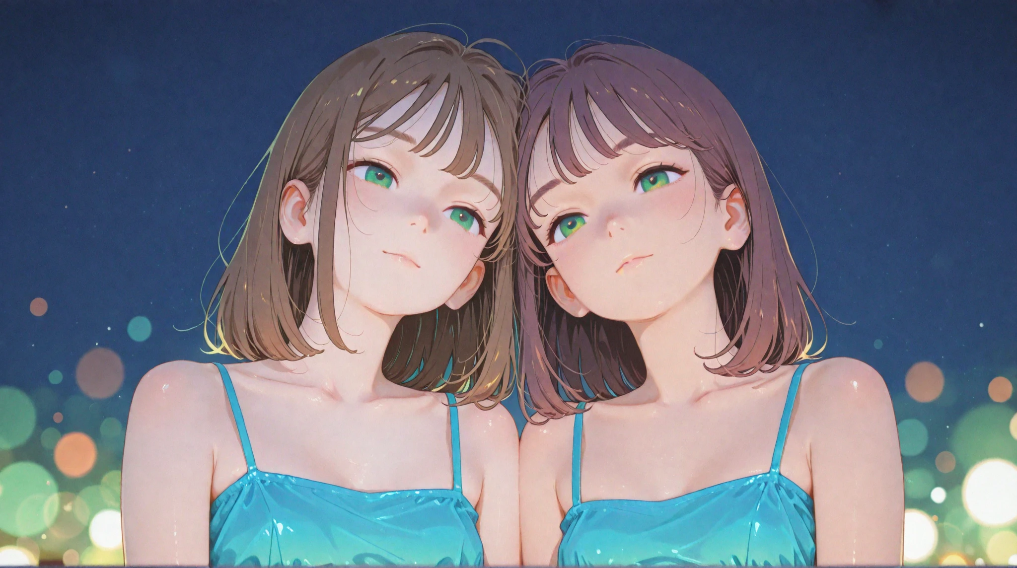 masterpiece, 1girl, detailed face + light blue :1.5, nose, light brown, ( gathers :1.2), closed mouth, looking at viewer, short hair , background: town , solo, upper body