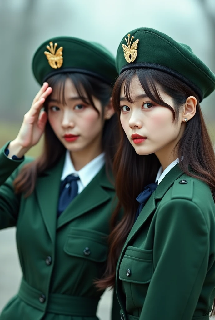 Ariel and bell from Disney in military uniform holding snipers