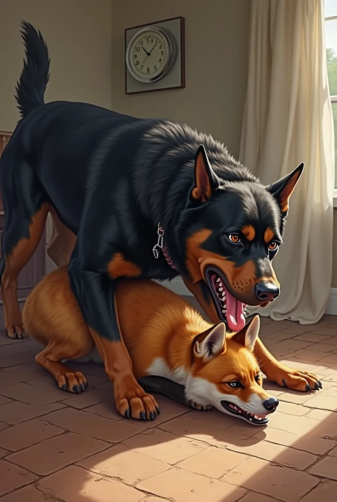 (((Masterpiece, highest quality, high definition, high detail))) absurd resolution, absurd quality, very high detail, 4k, 8k, best quality (by syuro, dagasi, nezumi, zaush, sigma x, darkgem, personalami, difetra), big bulky top, thrusting really hard, thrusting deep, anatomically correct,  anatomically correct genitalia, german shepherd top, anal, anal knotted, anal penetration, large animal genitalia, large animal penis, bdsm, huge dom small sub, huge top small bottom, bedroom, black nose, blep, bodily fluids, bondage, bound, large canine genitalia, large canine penis, claws, cum, cum in ass, cum inside, cum while penetrated, dominant, huge dominant male, drooling lots, duo, eyes open, feral, feral on feral, fur, from behind position, genital fluids, large genitals, hands-free, giant knot, knotted, knotting, knot fully inside anus, lamp, male, male/male, small male penetrated, huge male penetrating, male penetrating male, muzzle (object), muzzled, open mouth, orgasm, penetration, large penis, restrained, saliva, sex, size difference, sub experiencing immense pain, submissive, submissive male, tongue, tongue out, tail, tail fully visible,