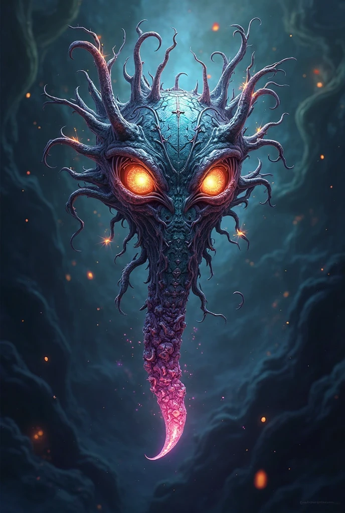 anime, (intricate details), (), eldritch, (nightmare), purple, (teal:1.1), (black:0.9), insane, horror \(theme\), glow, glowing eyes, 8k, high resolution