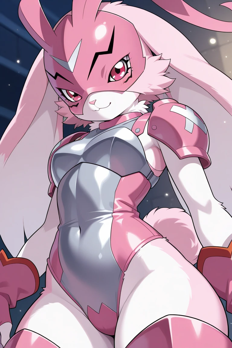 score_9, score_8_up, score_7_up, vanilla the rabbit, 1girl, solo, space background, zero suit, hand on own hip <lora:FiinelSDXL:1>