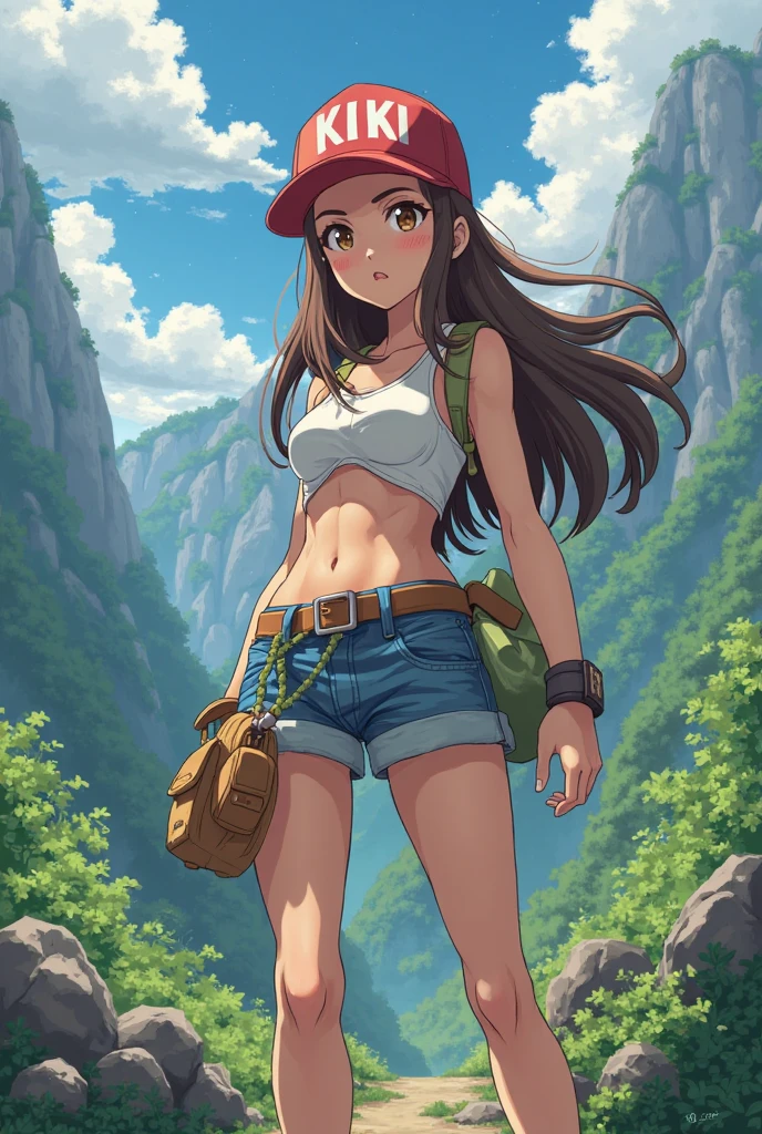 (best quality, masterpiece1.2), (detailed eye:1.2), complex detail, depth of field, 1girl, jungle, crop top, sweat, brown hair, exploration, good proportion, curvy, night, moon, backpack, (tomb raider: 1.2), (Lara Croft: 1.2), gun strap to leg, action, dynamic, (big fire), lost temple, cameltoe, tight tank top, (ripped clothes), nipple, clothes tearing down, sweat, water