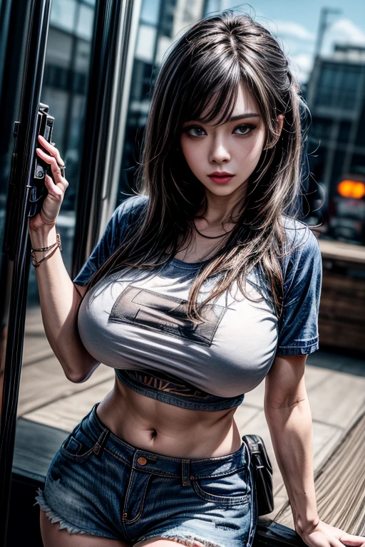 Beautiful mature Spanish woman、Red and blue truck attire、Outside Track Field、((Slimed、小柄))、Photorealsitic、a picture、masterpiece、reallistic、真实感、photorealisim、High contrast、Photorealistic Art Station Trend Digital Art 8k HD High Resolution Explanation Real, detaileds, Skin Texture, ultra-detailliert, realistic skin textures, armature, top-quality, 超A high resolution, (Photorealsitic:1.4),, hight resolution, detaileds, Raw foto, Sharp Re, Nikon D850 Film Stock Photo by Lee Jefferies 4 Kodak Portra 400 Camera F1.6 lenses rich colors hyper realistic lifelike textures dramatic lighting unreal engine artstation trends synestil 800,