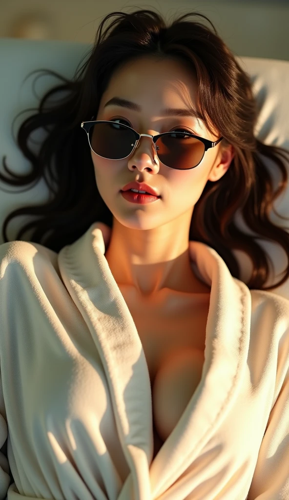 (Selfie pose, Top view shot: 1.4), (portrait photo of a woman: 1.4), RAW UHD, light skin, (long blonde hair: 1.0), (mini black bikini: 1.5), (sun glasses: 1.2), (snowy forest background: 1.2), high detail, soft lighting, sexy expression, winter scene, (perfect anatomy: 1.5), (night time: 1.5), (blue light mood and tone: 1.5), (low light: 1.6)